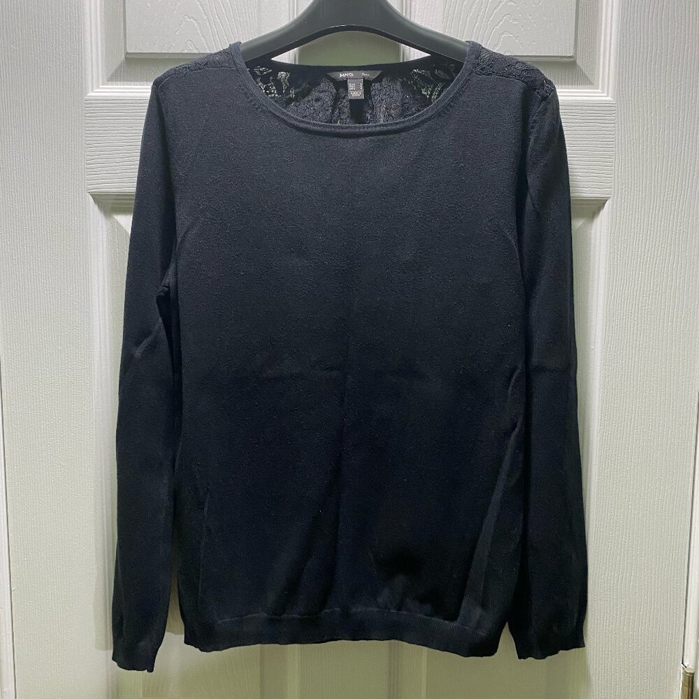 Mango - Black Lace Back Sweater - Medium